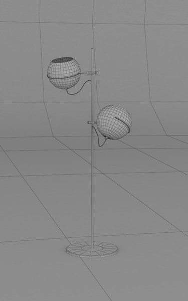 3d model of seventies standing lamp - Seventies standing lamp by fittingmedia